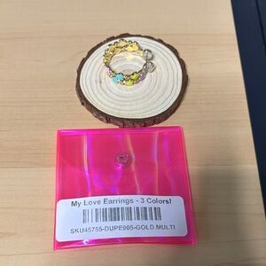 My Love Gold Multi-Color Earrings